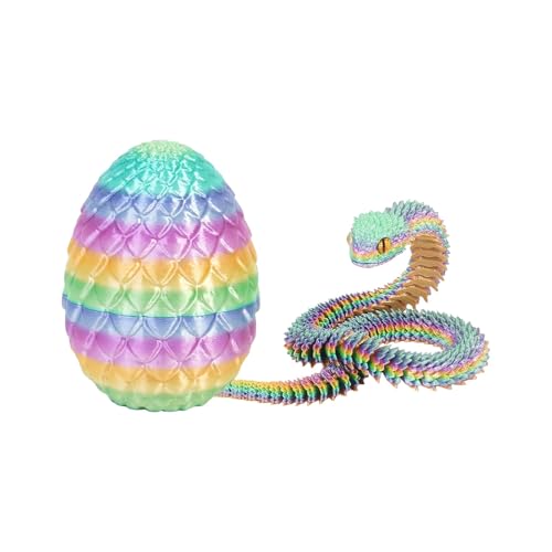Generisch 3D Printed Snake Toy, Easter 3D PrintedSnake Articulated Flexible Snake Realistic Slithering Design Luminous Animal for Desk Decoration - Colourful Designs for Easter Gift (Mehrfarbig) von Generisch