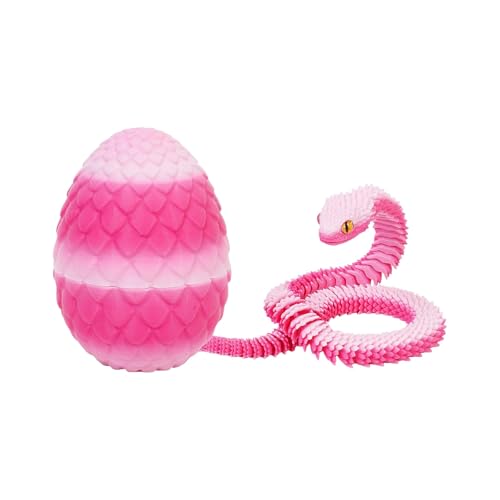 Generisch 3D Printed Snake Toy, Easter 3D PrintedSnake Articulated Flexible Snake Realistic Slithering Design Luminous Animal for Desk Decoration - Colourful Designs for Easter Gift (Rosa) von Generisch