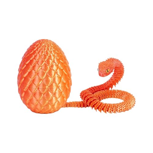 Generisch 3D Printed Snake Toy, Easter 3D PrintedSnake Articulated Flexible Snake Realistic Slithering Design Luminous Animal for Desk Decoration - Colourful Designs for Easter Gift (Roségold) von Generisch