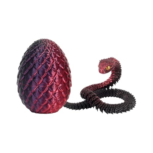 Generisch 3D Printed Snake Toy, Easter 3D PrintedSnake Articulated Flexible Snake Realistic Slithering Design Luminous Animal for Desk Decoration - Colourful Designs for Easter Gift (Rot) von Generisch