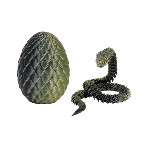 Generisch 3D Printed Snake Toy, Easter 3D PrintedSnake Articulated Flexible Snake Realistic Slithering Design Luminous Animal for Desk Decoration - Colourful Designs for Easter Gift (Schwarz) von Generisch