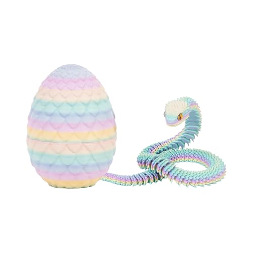 Generisch 3D Printed Snake Toy, Easter 3D PrintedSnake Articulated Flexible Snake Realistic Slithering Design Luminous Animal for Desk Decoration - Colourful Designs for Easter Gift (Tarnfarbe) von Generisch
