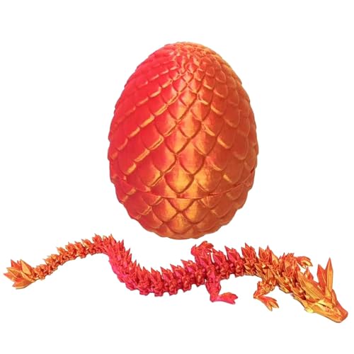 Generisch 3D-gedruckter Drache im Ei, 3D-gedrucktes Drachen-Zappelspielzeug für Erwachsene und Kinder, Drache mit Drachenei im Inneren,bewegliche Finger, Kristall-Drachenei-Set, Überraschungsgeschenke von Generisch