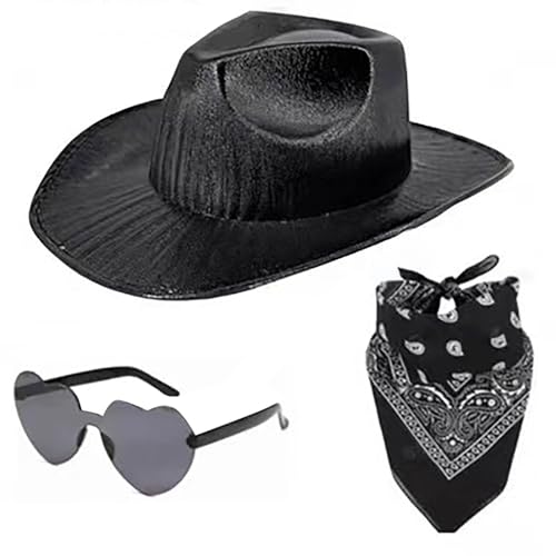 Generisch 3PCS Cowboy Kostüm Damen Cowboy Hut Rosa Cowboyhut Western Cowboy Hut Frauen Filz CowgirlHut Bandana Partybrille Accessoires Kopfbedeckung für Party Halloween Karneval Kostüm Kostümzubehör Generisch 3PCS Cowboy Kostüm Damen Cowboy Hut Rosa Cowboyhut Western Cowboy Hut Frauen Filz CowgirlHut Bandana Partybrille Accessoires Kopfbedeckung für Party Halloween Karneval Kostüm Kostümzubehör von Generisch