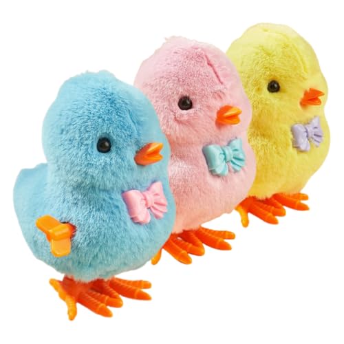 Generisch 3St Küken interaktives Huhn Wind-up Aufziehspielzeug gehendes Küken-Babyspielzeug für Küken Aufziehküken ABS von Generisch