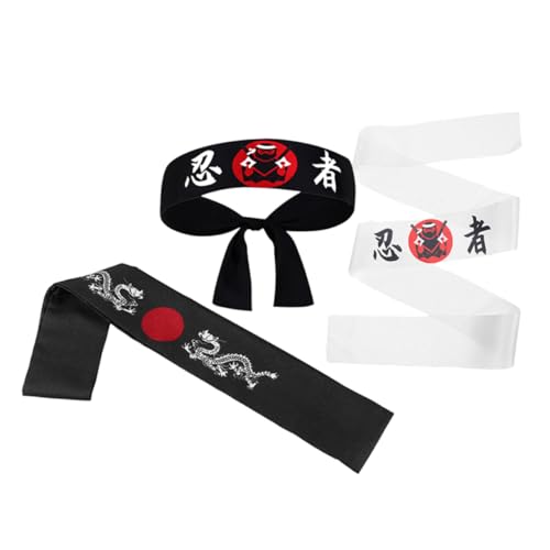 Generisch 3St Ninja-Stirnband Ninja Kopfband Karate Kopfband Stirnband Trendiges Kopftuch Japanisches Hachimaki japanischer Hut es Karate- Polyester Generisch 3St Ninja-Stirnband Ninja Kopfband Karate Kopfband Stirnband Trendiges Kopftuch Japanisches Hachimaki japanischer Hut es Karate- Polyester von Generisch