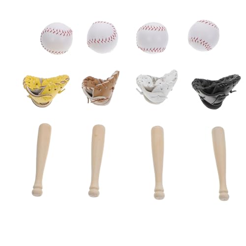 Generisch 4 Sets Baseball Modell Outdoor Ornamente Kunst Und Bastelsets Sport Ornamente Zum Basteln Medaillon Sportbälle des Deckels Mini Baseball Kit Dekorativer Mini Baseball Aus Holz von Generisch