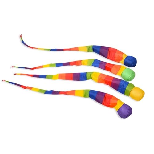 Generisch 4 Stück Catch Tail Ball,Regenbogenball mit Schwanz,Ball mit Regenbogenschwanz werfen und fangen,Für Innen und Außenbereich(Farbe Zufällig) von Generisch