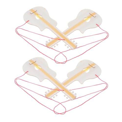 Generisch 4 Stück Holz Gitarre für DIY Malspaß für Kleine Musiker Ergonomisches Design für Kindergarten und Zuhause Kreatives Musikinstrument für Jungen von Generisch