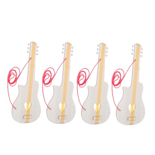 Generisch 4 Stück Holz Gitarre für DIY und Basteln Musikinstrument für Musikalische Früherziehung für Kindergarten und Zuhause Robustes Material Kindgerechte Generisch 4 Stück Holz Gitarre für DIY und Basteln Musikinstrument für Musikalische Früherziehung für Kindergarten und Zuhause Robustes Material Kindgerechte von Generisch