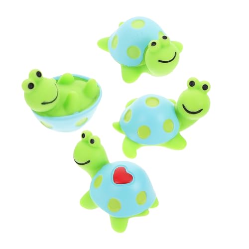 Generisch 4 Stück Kleine Schildkrötendekoration Dekore Miniaturschildkrötenkunst Mini Turtle Spicknack Kleine Schildkröte Aus Kunstharz Winzige Dekorative Schildkröte Harz Grün von Generisch