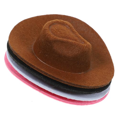 Generisch 4 Stück Mini-cowboyhut Kleine Hüte Für Party Miniaturhüte Basteln Kleiner Hut Mini-Hut Austauschbare Minihüte Partydekorationen Mall-Hut Miniaturhüte Für Partys Miniaturhut Vlies von Generisch