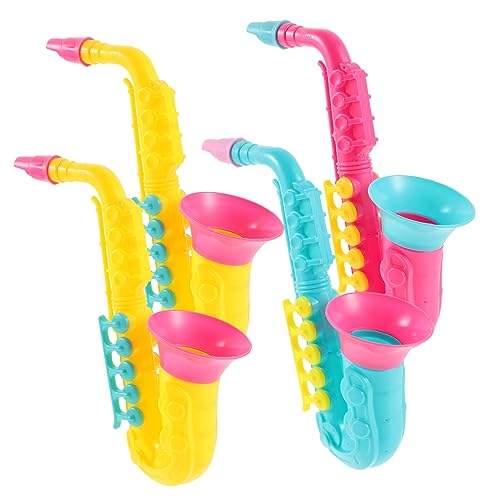 Generisch 4 Stück Saxophon Kinderinstrumente Saxophon-Modelle Simulations-Saxophon- Blasinstrumentenspielzeug für -Saxophon- Musikinstrumente Plastik von Generisch