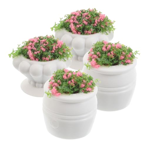 Generisch 4 Stück Teiliges Bonsai Pflanzen für Puppenhaus Künstliche Topfpflanzen Lebensnahe Dekoration für Mini und Innenräume aus Strapazierfähigem von Generisch