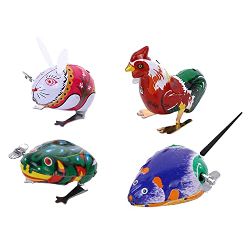 Generisch 4 Stücke Zinn Uhrwerk Kaninchen Bunny Für Für Babys Mini Uhrwerk Wind Up Wind Up Tier Uhrwerk Eisen Blatt von Generisch