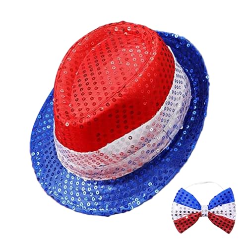 Generisch 4. Juli Kostümhut, 4. Juli patriotisches Kostüm | 4. Juli Kostüm rot weiß blau Paillettenhut,Funkeln Generisch 4. Juli Kostümhut, 4. Juli patriotisches Kostüm | 4. Juli Kostüm rot weiß blau Paillettenhut,Funkeln von Generisch