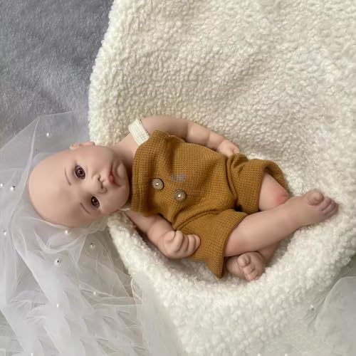 Generisch 40 cm großer afroamerikanischer Junge – Ganzkörper-Silikon mit offenen Augen und beweglichen Gliedmaßen, ultrarealistisches Kleinkind-Sammlerstück (#1) von Generisch