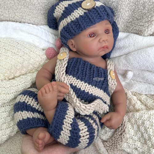 Generisch 40 cm großer afroamerikanischer Junge – Ganzkörper-Silikon mit offenen Augen und beweglichen Gliedmaßen, ultrarealistisches Kleinkind-Sammlerstück (#4) von Generisch