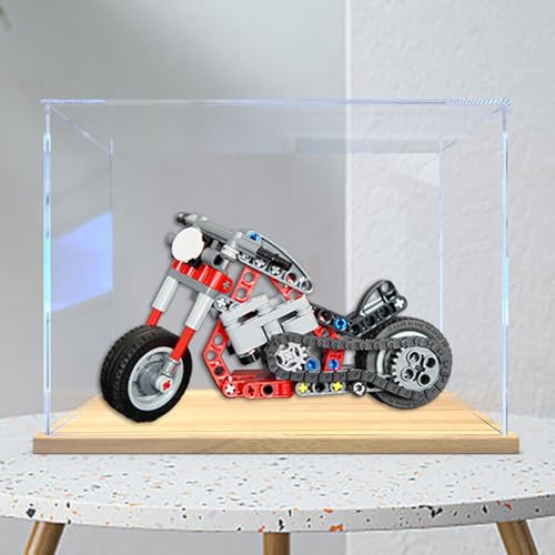 Generisch 42132 Zwei-in-eins-Motorrad Acryl-Vitrine, staubdichte Aufbewahrungsvitrine für 42132, Le*go-Liebhaber (nur Vitrine) (C) von Generisch