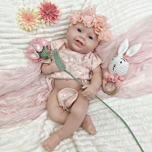 Generisch 45 cm große lebensechte Silikon-Babypuppe mit süßem Lächeln und großen Augen – Reborn-Neugeborenes Mädchen mit weicher Haptik – EIN tolles Kinder Generisch 45 cm große lebensechte Silikon-Babypuppe mit süßem Lächeln und großen Augen – Reborn-Neugeborenes Mädchen mit weicher Haptik – EIN tolles Kinder von Generisch