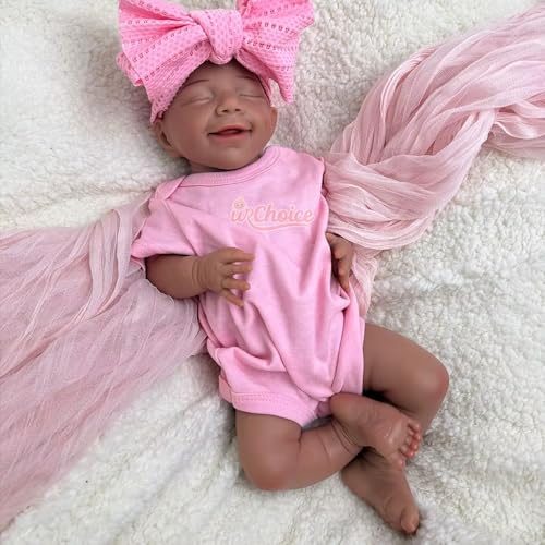 Generisch 46 cm lebensechte Reborn-Babypuppe aus Silikon – 2,7 kg schwer, mit süßem Lächeln und beweglichen Gliedmaßen – ultrarealistisches Neugeborenen-Sammlerstück (#4) von Generisch