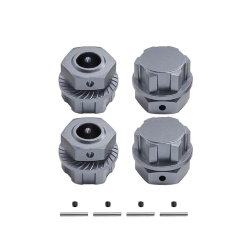 Generisch 4PCS 24 -mm -Metallrad -Hex -Hub -Hub -Adapter, kompatibel mit 1 5 -Skala -RC -Autos für 8S -Modelle wie Ausgestoßener 8S -Upgrade -Teilezubehör(Grey) von Generisch