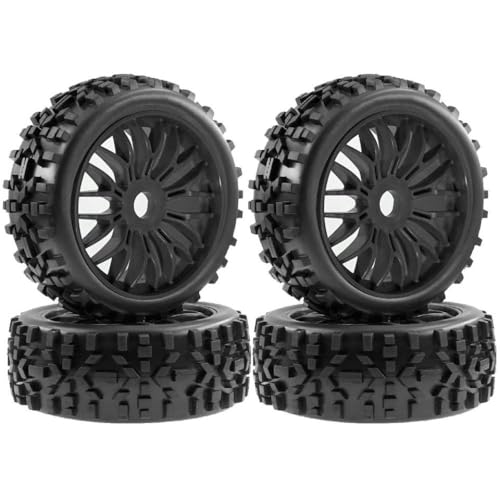 Generisch 4pcs 115mm 1/8 RC RC Off Road Buggy Auto Wheel Tire Tire -Reifen -Reifen -Set mit 17 -mm -Hex -Hub -Kompatibel mit verschiedenen 1 8 -Skala -RC -Autos und LKWs(Black) von Generisch