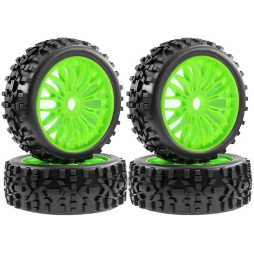 Generisch 4pcs 115mm 1/8 RC RC Off Road Buggy Auto Wheel Tire Tire -Reifen -Reifen -Set mit 17 -mm -Hex -Hub -Kompatibel mit verschiedenen 1 8 -Skala -RC -Autos und LKWs(Green) von Generisch
