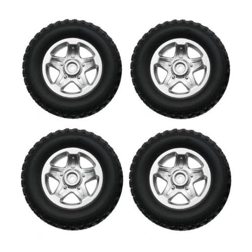 Generisch 4pcs 60 mm Metallkügelchen -Rand und Reifen, die für 1 12 -Skala -RC -Auto -Upgrade -Teile mit MN82 MN82S MN82P MN78 -Modellen kompatibel sind von Generisch