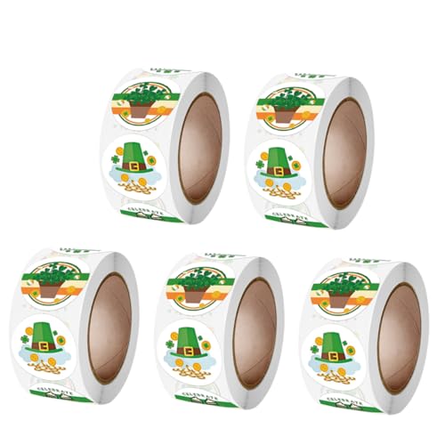 Generisch 5 Rollen Vierblättriger Aufkleber St Patrick's Label St Patrick's Siegelaufkleber Kleeblätter Etikettenaufkleber St Patricks Aufkleber Taschenaufkleber Verpackungsaufkleber Generisch 5 Rollen Vierblättriger Aufkleber St Patrick's Label St Patrick's Siegelaufkleber Kleeblätter Etikettenaufkleber St Patricks Aufkleber Taschenaufkleber Verpackungsaufkleber von Generisch