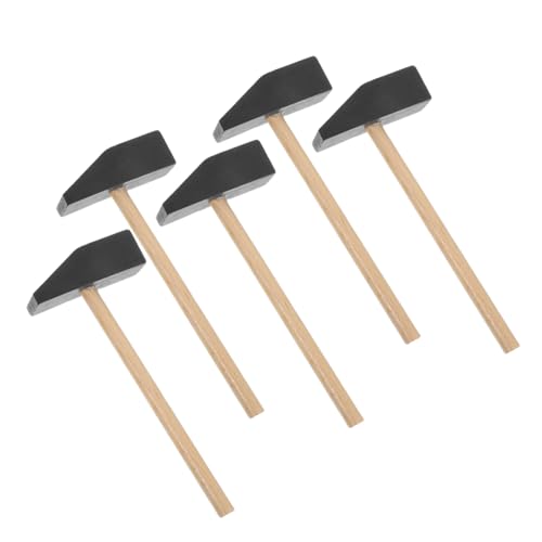 Generisch 5 Stück Kleiner Holzhammer Holzgriff Hammer Simulation von Holzhämmern Zubehör für Kindergeburtstage Mini-Sicherheitshammer Minihammer für Bausteine ​​aus Massivholz von Generisch