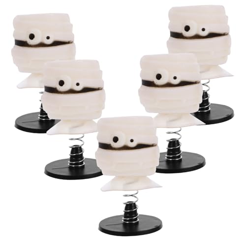 Generisch 5 Stück Mama-Hüpfpuppe Pop Trick Halloween-Klassenzimmerbelohnungen Sprungfederwerfer für kinderspielzeug Halloween-Partygeschenk Halloween- Eisen Weiß von Generisch