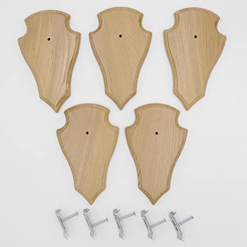 Generisch 5 Stück REH Trophäenschilder Spitz Eiche hell klein AF 19 cm x 11 cm mit 5 Stück Gehörnklammern Generisch 5 Stück REH Trophäenschilder Spitz Eiche hell klein AF 19 cm x 11 cm mit 5 Stück Gehörnklammern von Generisch