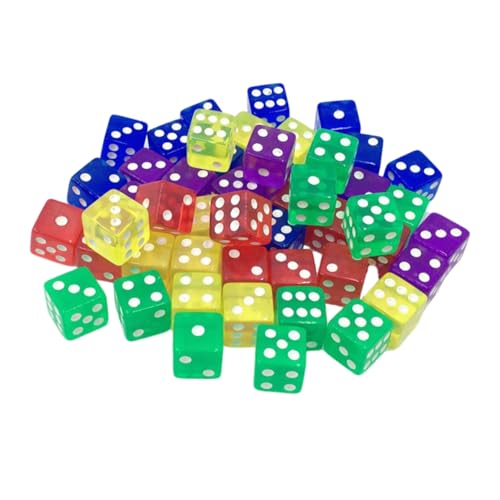 Generisch 50 Stück Spielwürfel farbwürfel Colour Cube Würfel Pub- Spiel Würfel transparente Würfel von Generisch