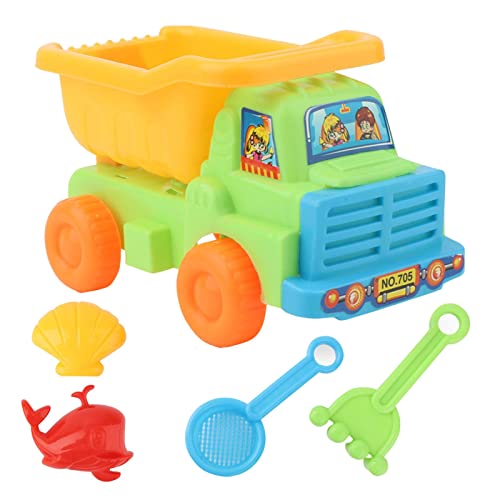 Generisch 5Pcs Strand Spielzeug Set Pädagogische Sand Spielzeug mit Bunten LKW Krabbenwal Shell Schaufel Gabel Löffel Sand Formen Outdoor Spaß Lernspiele für Kinder Kleinkinder Jungen Mädchen von Generisch