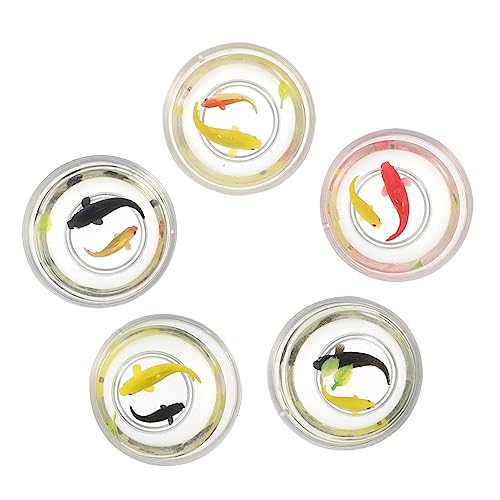Generisch 5St Puppenhaus Aquarium Qualle Bausatz Figuren Miniatur Schwimmbad Animal Figures Chaps Home Decoration Mini Scale Kingfish winzige Möbel Mini-Hausverzierung Harz von Generisch