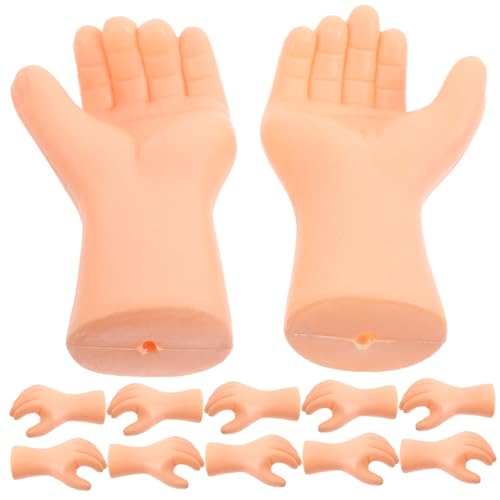 Generisch 6 Paare Kleine Hände Realistische Plastikhände Ersatzteile für Puppenbau Zubehör DIY Puppenherstellung Einstellbare Gelenke für Kreatives Basteln von Generisch