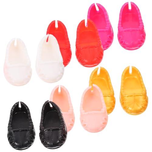 Generisch 6 Paare Schuhe Miniaturschuhe für Puppen Puppenhaus-Miniaturen puppenschuhe Toys Dollhouse Accessories Puppen Schuhmodell Miniatur-Plastikschuhe Mini-Schuhfigur von Generisch