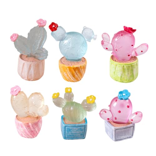 Generisch 6 Stück Kaktus Ornamente Für Minifiguren Miniatur Kaktusfiguren Mini Kaktusfiguren Miniatur Kaktusmodell Kaktus Modellornament Süßes Schreibtisch Ornament Mini Kaktus von Generisch
