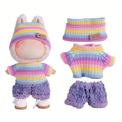 Generisch 6.69inch Doll Clothes for with 3 Outfits - Stylish Fisherman Hat & Tshirt & Overalls Set for 6.69inch Dolls, (Doll Not Included) (Style 5 Three Piece Set) von Generisch