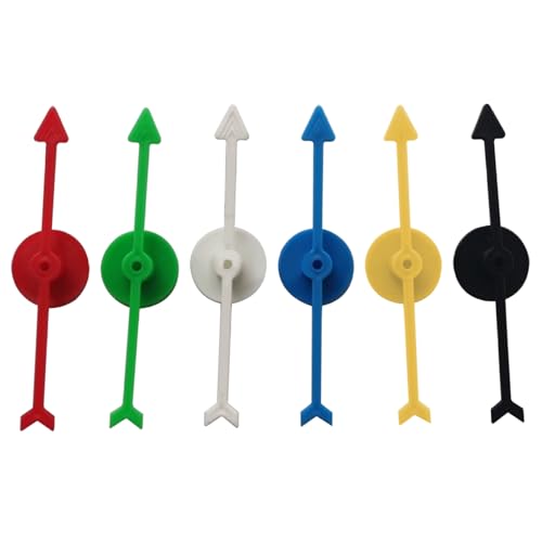 Generisch 6PCS Arrow Spinner 3,9 -Zoll -Brettspiel Spinner in 6 Farben Arrow Spinner für Spiele, Plastikspinner Brettspiel Ersatz für das Unterrichtshaus Lustige Partyspiel von Generisch