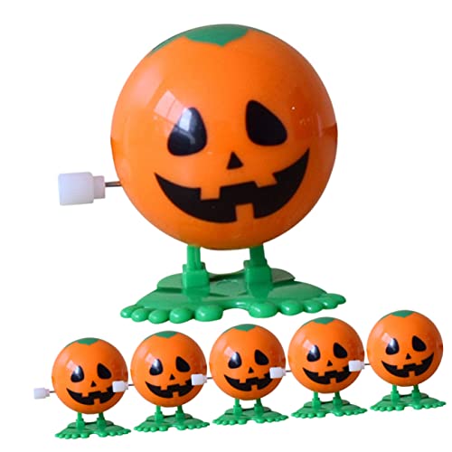 Generisch 6St Halloween- Uhrwerk wandelnder Kürbis Halloween-Ausstecher halloween halloween toys Desktop- zum Aufziehen neuartige Aufziehspielzeuge Plastik Orange von Generisch