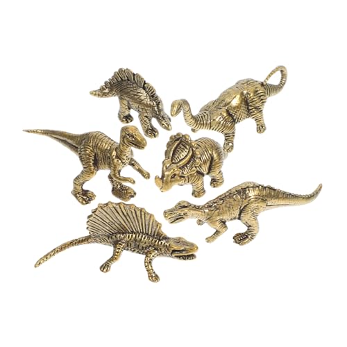 Generisch 6-teiliges Set Miniatur-Dinosaurier-Spielzeug Handgefertigte Dinosaurier-statuen Aus Messing Für Jungen Und Mädchen Für Das Büro von Generisch