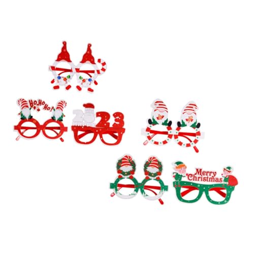 Generisch 6st Weihnachts-kinderbrille Neuheit Kostüm Brille Weihnachtsdekorationen Mit Süßigkeiten Schnapsgläser Weihnachtsbrille Requisiten Dekorative Gläser Für Partys Weingläser Plastik von Generisch