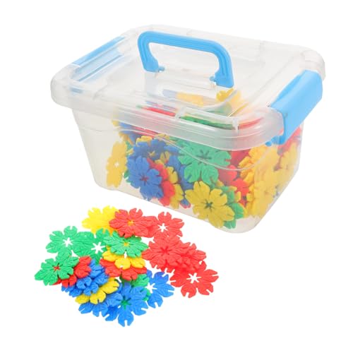 Generisch 70 Stück Bausteine ​​in Aufbewahrungsbox Bauspielzeug für Bildungszwecke einfallsreiches stapelbare Blöcke zum Bauen von stielen Schneeflocken- Plastik von Generisch