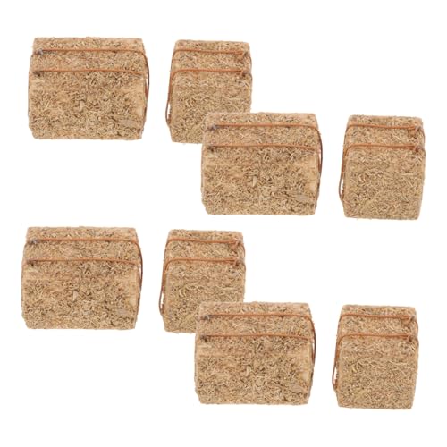 Generisch 8St Puppenhaus Herbstheuhaufen gesteckt herbstdeko Strohballen-Deko winziger Heuhaufen Mini- falsches Heu Miniatur-Strohheu Miniatur-Strohballen zur Dekoration Gras Light Brown von Generisch