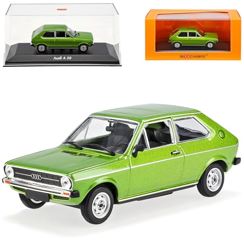 Generisch A*U*D*I 50 Kleinwagen Grün Metallic 1974-1978 Baugleich Volkwagen Polo I 1/43 Minichamps Maxichamps Modell Auto mit individiuellem Wunschkennzeichen von Generisch