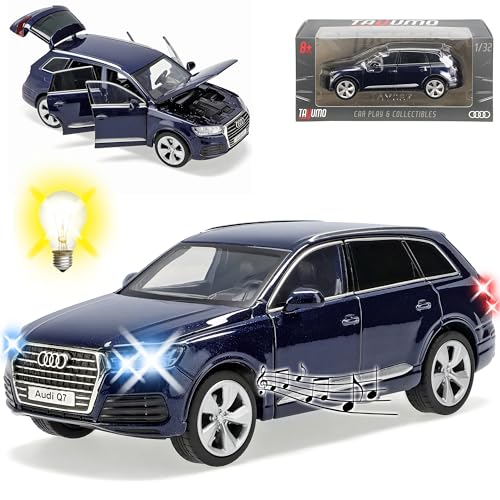Generisch A*U*D*I Q7 4M SUV Blau Modell Ab 2015 mit Licht und Sound 1/32 Tayumo Modell Auto mit oder ohne individiuellem Wunschkennzeichen Generisch A*U*D*I Q7 4M SUV Blau Modell Ab 2015 mit Licht und Sound 1/32 Tayumo Modell Auto mit oder ohne individiuellem Wunschkennzeichen von Generisch