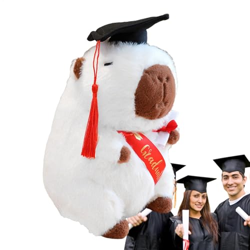 Generisch Abschluss Capybara Plüsch - 9,84 "Soft Stofftiere mit Abschlusshut, süßes Abschlussgeschenk für Schüler der High School und College | von Generisch