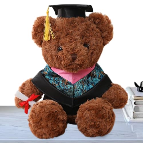 Generisch Abschlussbär, Abschlussbär Plüsch | Sammlerpuppe Soft Throw Pillow,Graduation Bear Plüschpuppe mit Kleidung und Naptime Stofftier für eine Freundin Home School Party von Generisch